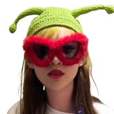 Oversized Soft Fur Eye Sunglasses Plush Fashion